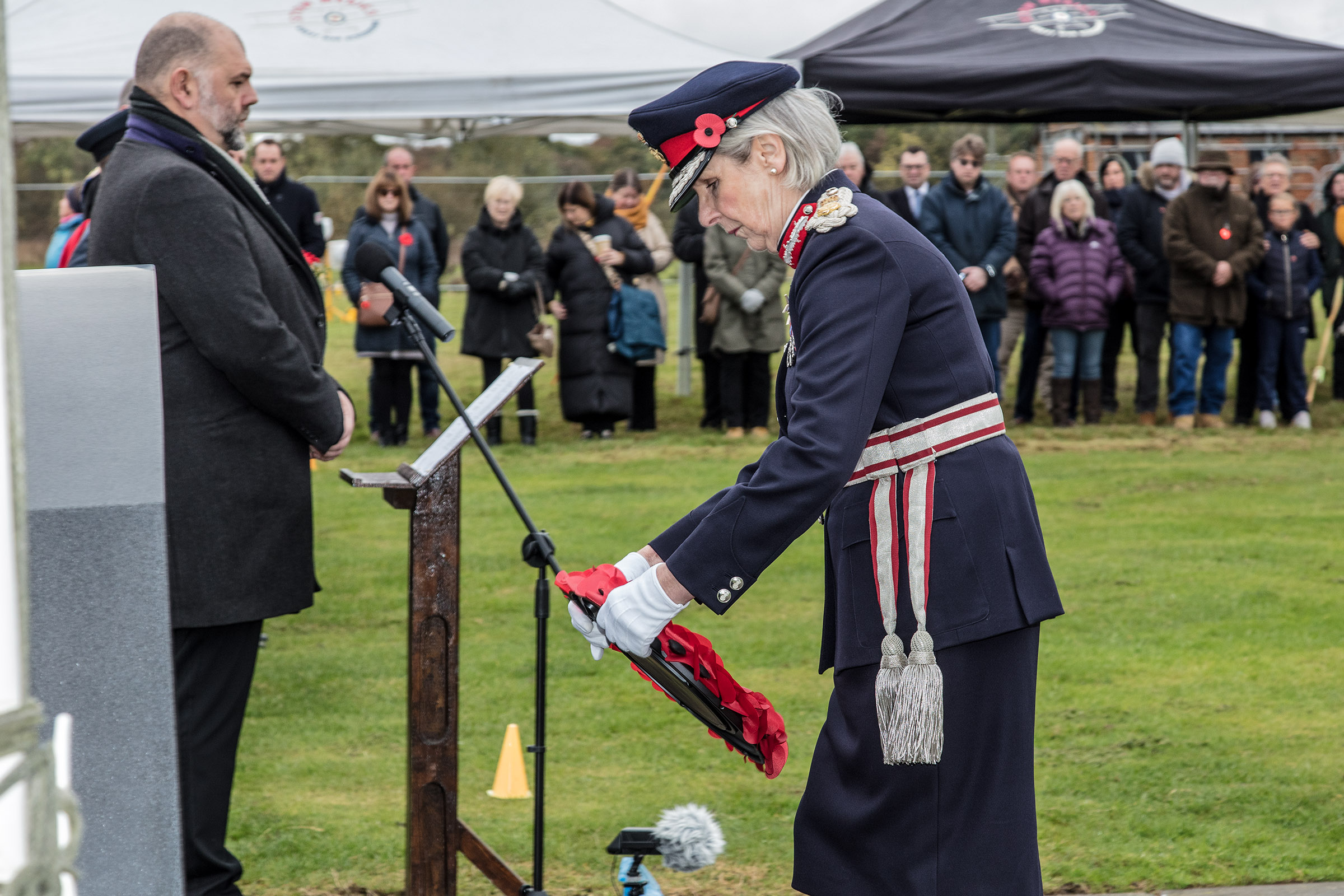 The Lord Lieutenant lays her wreath - Remembrance 2023